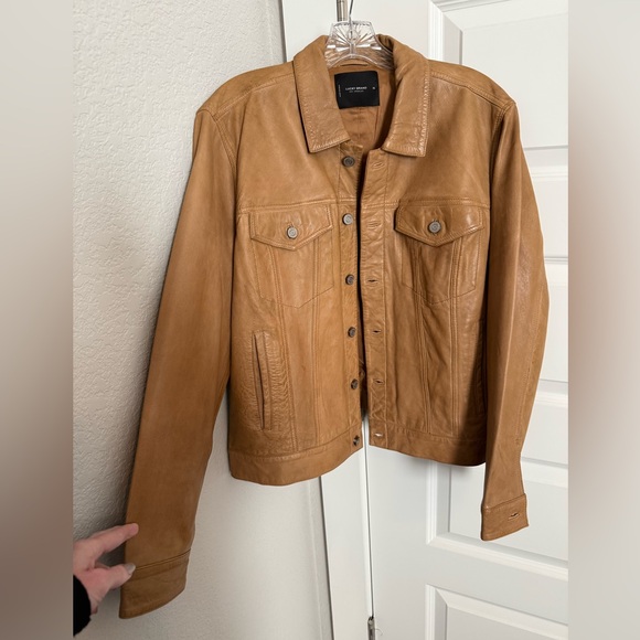 NWT Lucky Brand Leather Trucker Jacket size XL - Picture 7 of 16